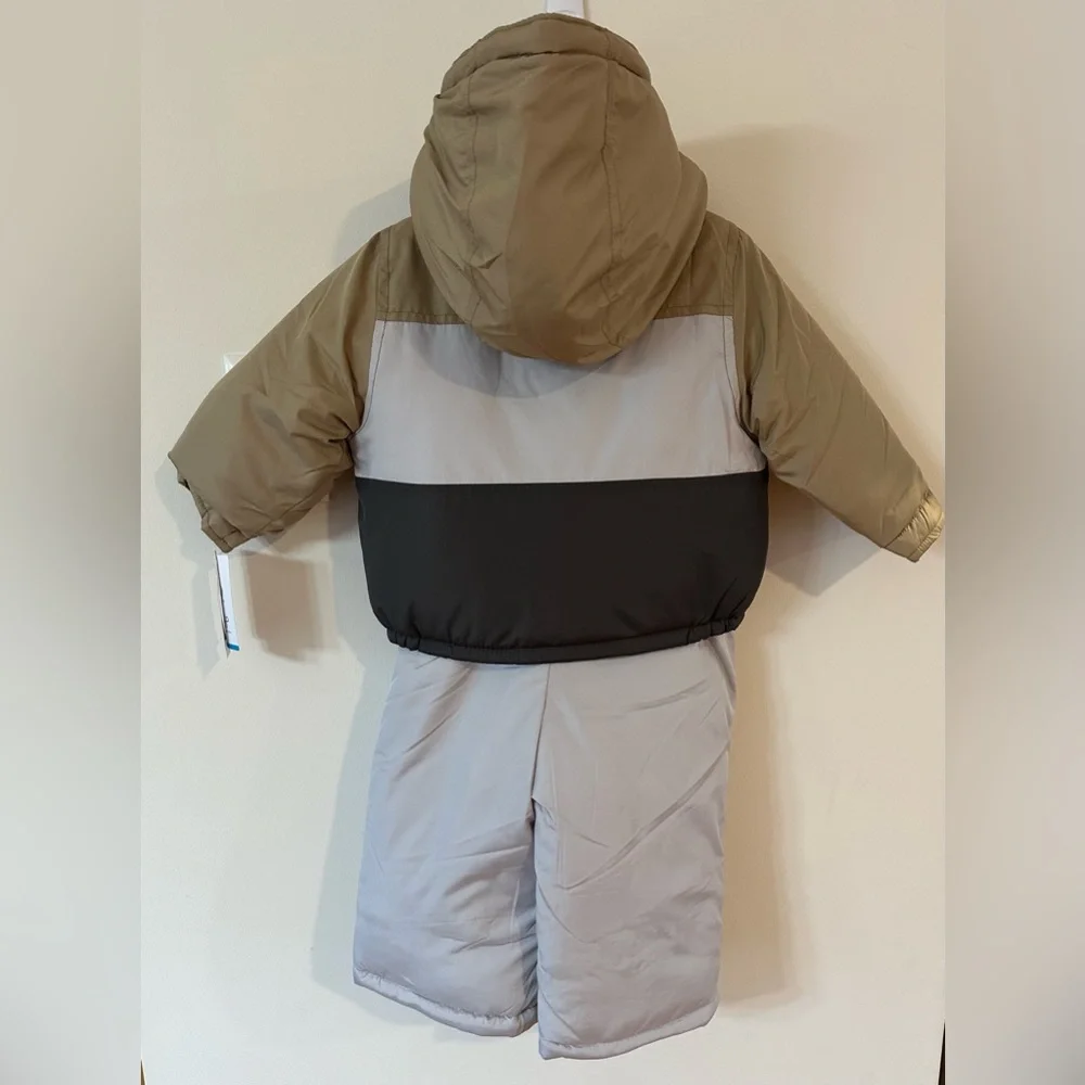 Carters Baby Boys Snowsuit Set Khaki/Gray NWT Size 12M